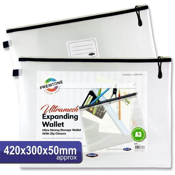 ■ Premto A3 Ultramesh Expanding Wallet - Pearl