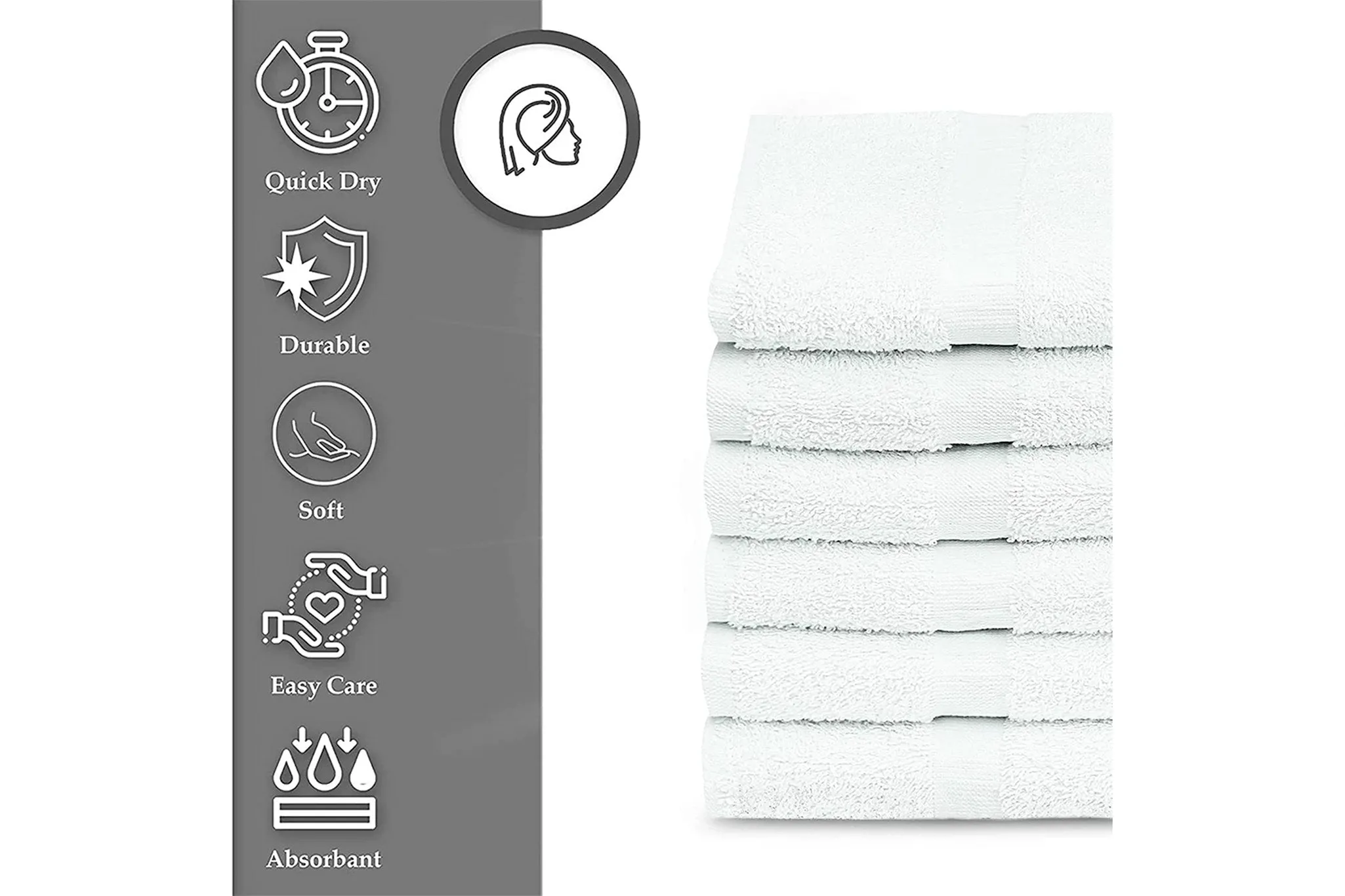 180 pcs White 22X44 100% Cotton Economy Bath Towels Extra Absorbent Quick Dry (15 Dozen)