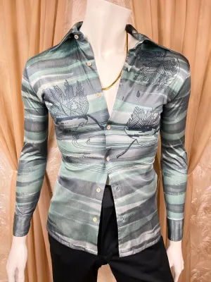 1970's Leaf Puddle Disco Shirt
