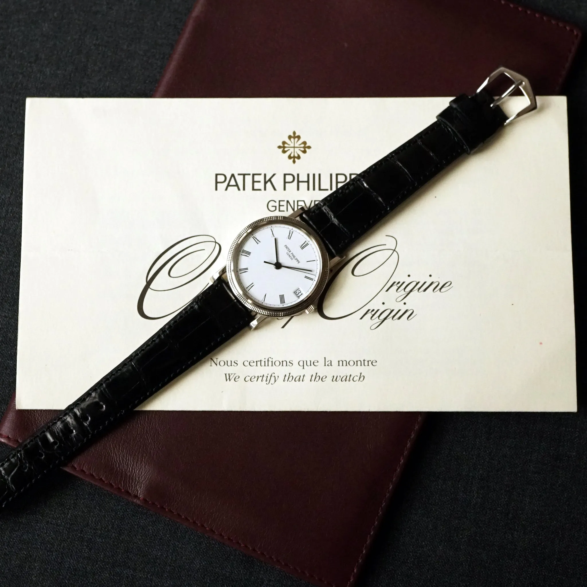 1995 PATEK PHILIPPE CALATRAVA WG REF.3802 AUTOMATIC DATE WATCH