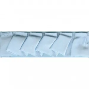 1" Blue Ruffled Box Pleated Ribbon Trim by the Yard