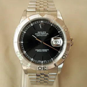 2003 ROLEX TURN-O-GRAPH BLACK DATEJUST 16264 WATCH