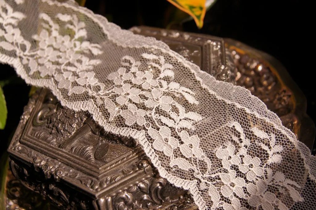 2" Floral Embroidered Lace Trim -  Natural