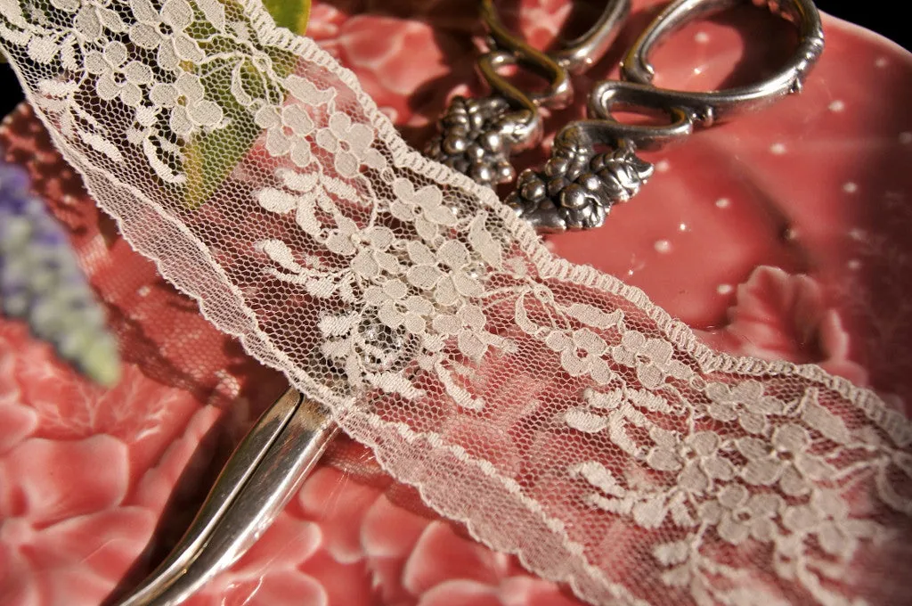 2" Floral Embroidered Lace Trim -  Natural