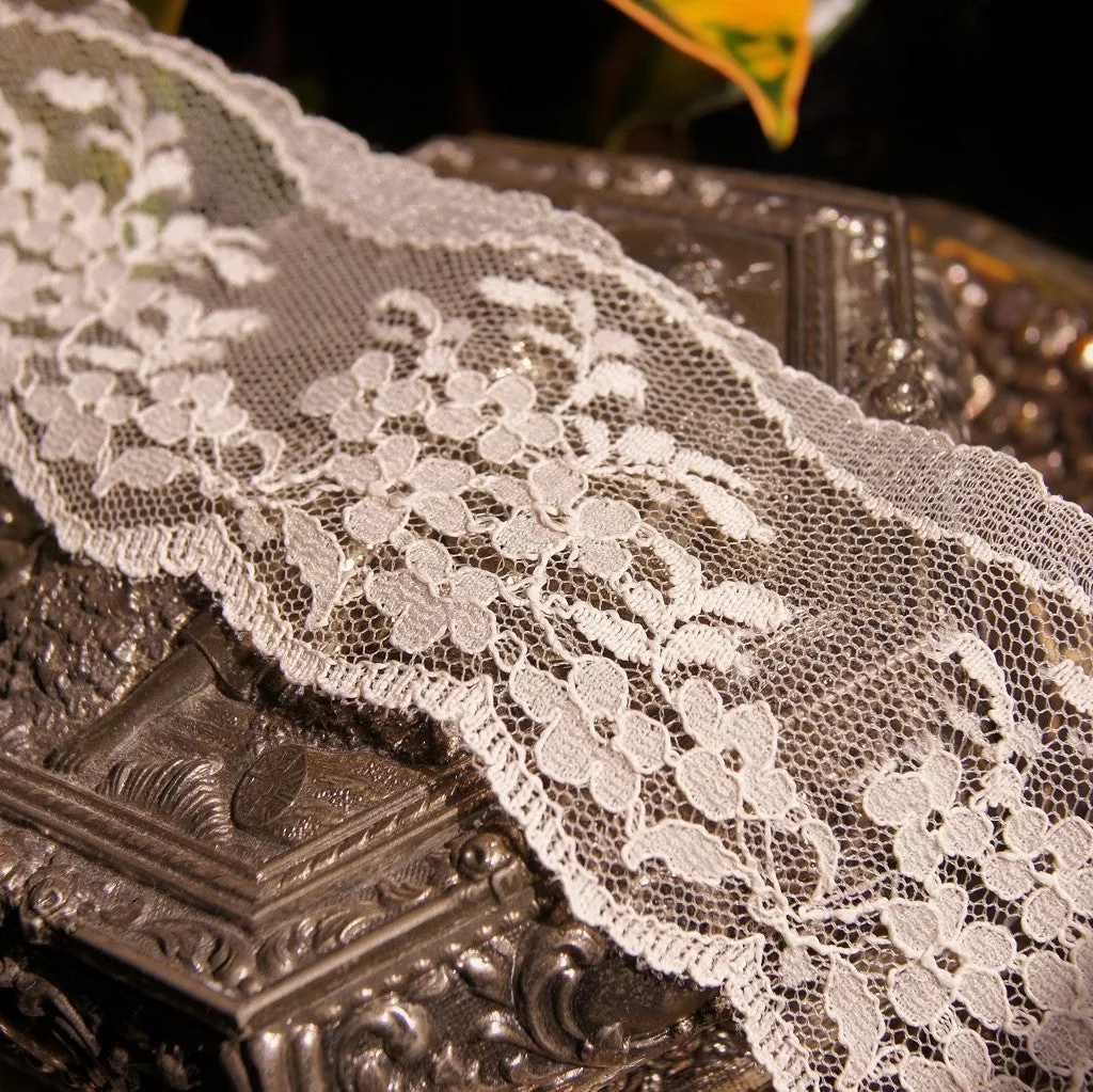 2" Floral Embroidered Lace Trim -  Natural