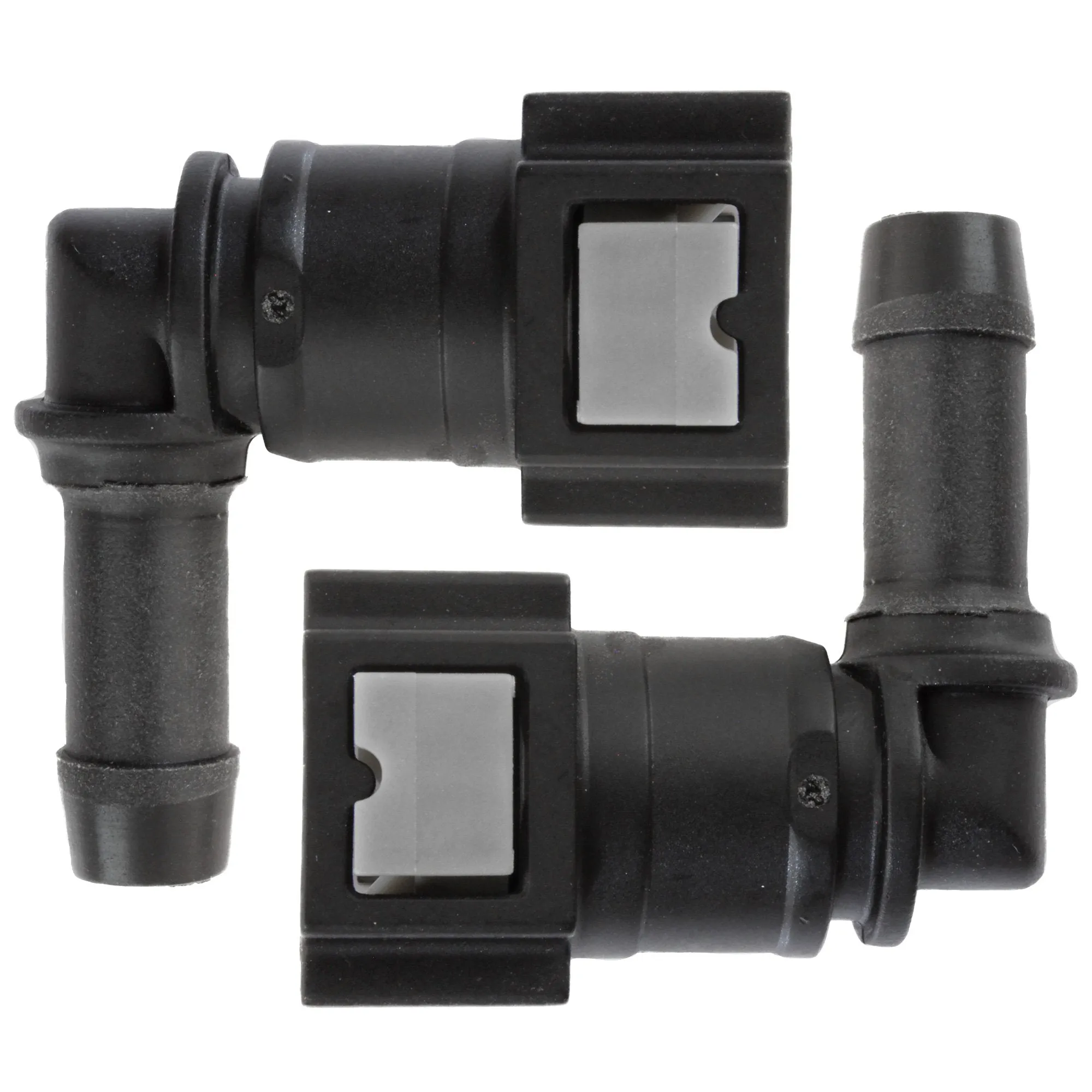 5/16" Steel to 3/8" Nylon Tubing | 90° Push-On | 2ct