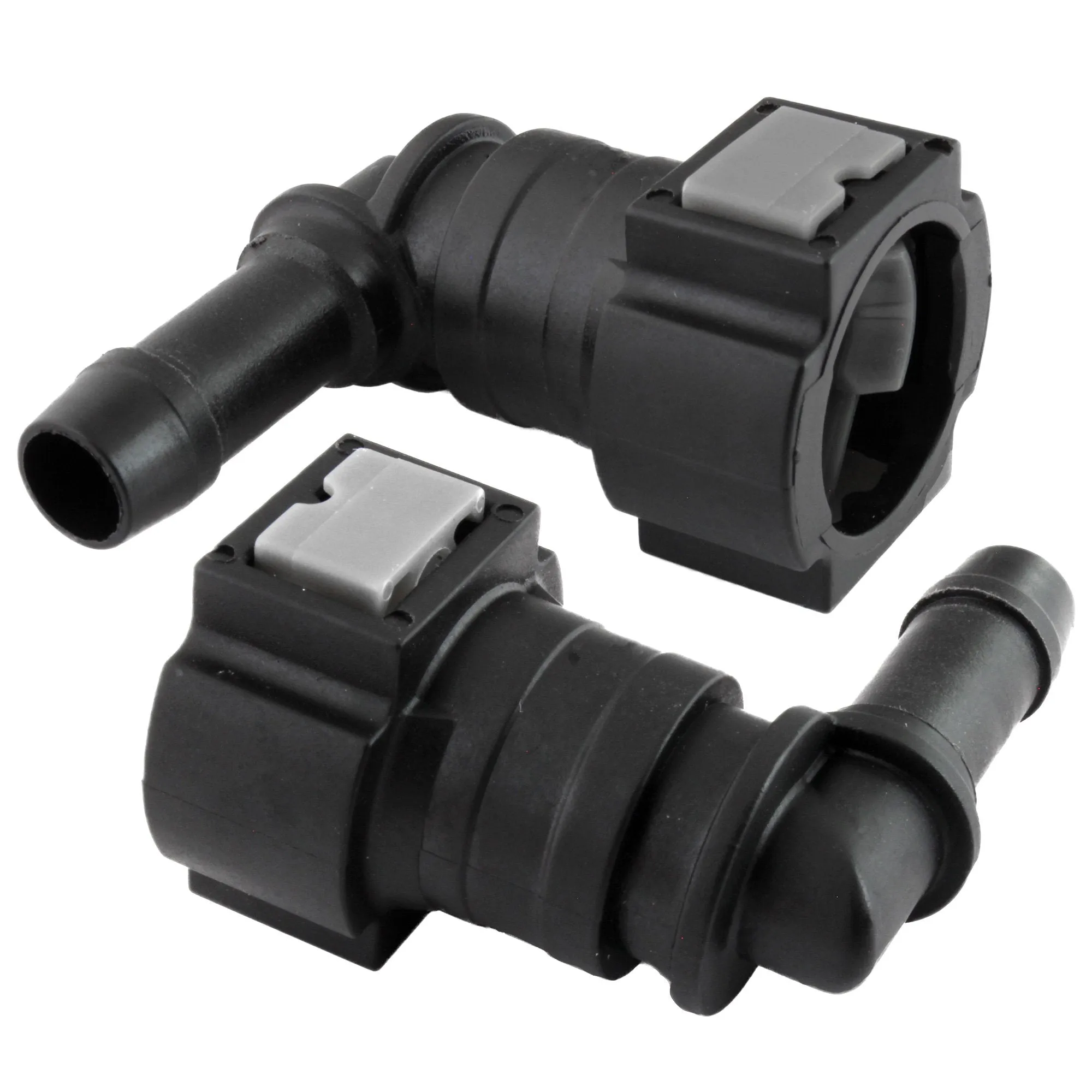 5/16" Steel to 3/8" Nylon Tubing | 90° Push-On | 2ct