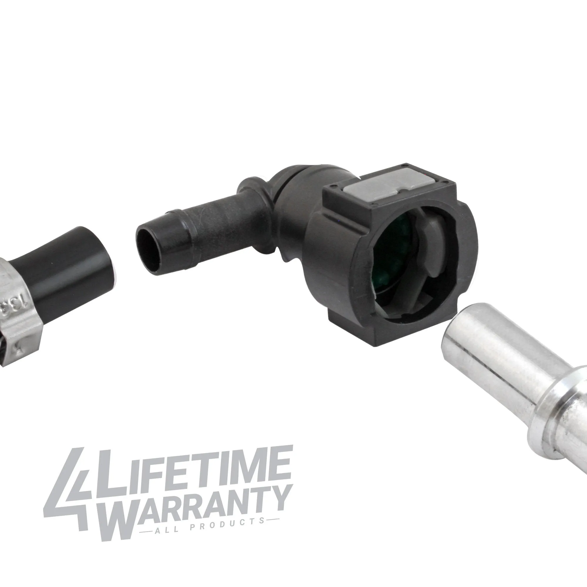 5/16" Steel to 3/8" Nylon Tubing | 90° Push-On | 2ct