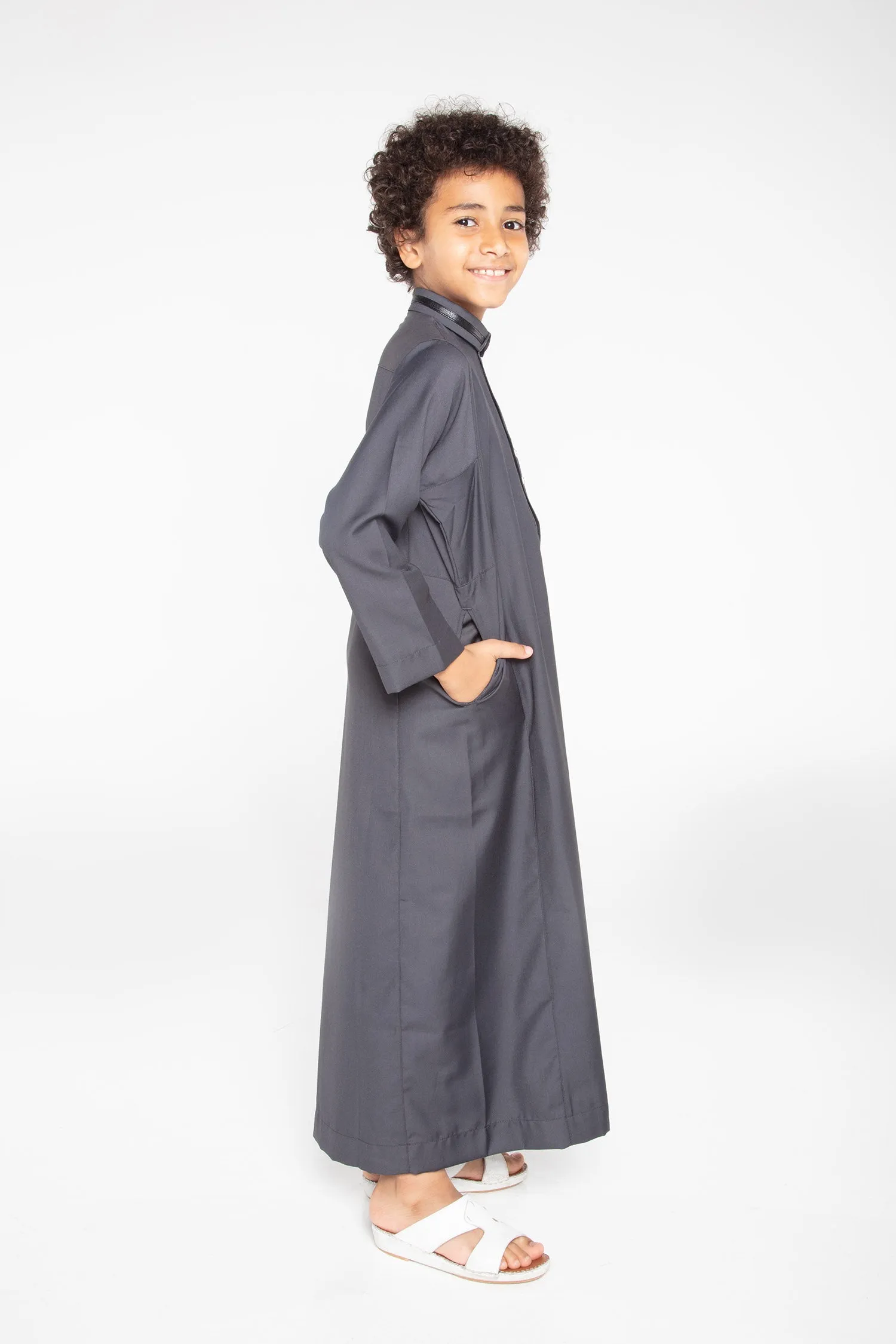 713 Charcoal Grey Kids Thobe