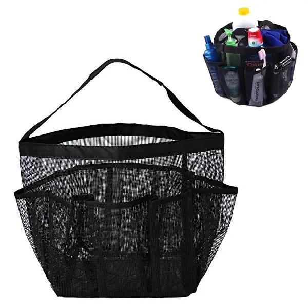 8-Pocket Portable Quick Dry Mesh Shower Caddy - Available in 3 Colours!