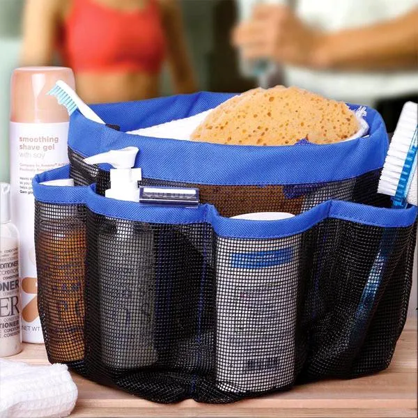 8-Pocket Portable Quick Dry Mesh Shower Caddy - Available in 3 Colours!