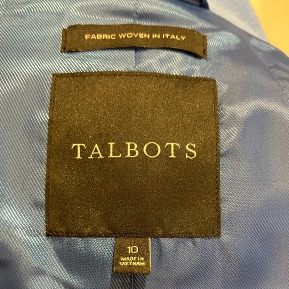 90s ITALIAN WOOL BLEND FABRIC BLUE CITY COAT MINIMALIST RELAXED TALBOTS SZ 10