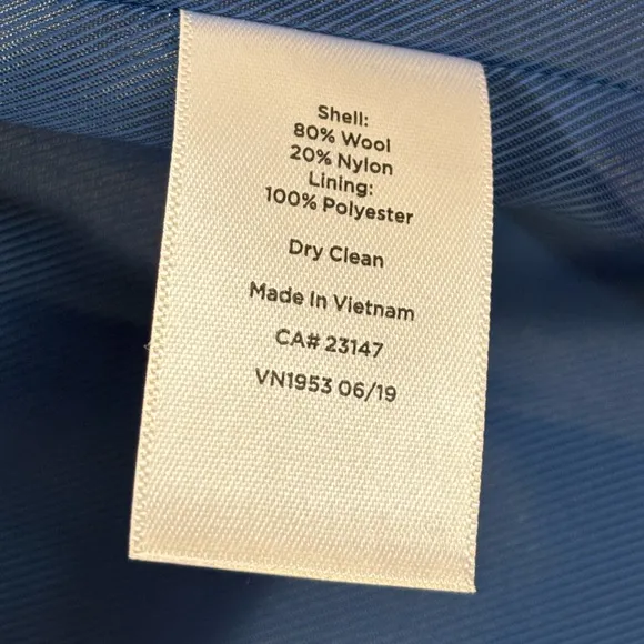 90s ITALIAN WOOL BLEND FABRIC BLUE CITY COAT MINIMALIST RELAXED TALBOTS SZ 10