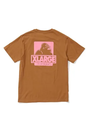 91 Text SS Tee - Brown/Pink