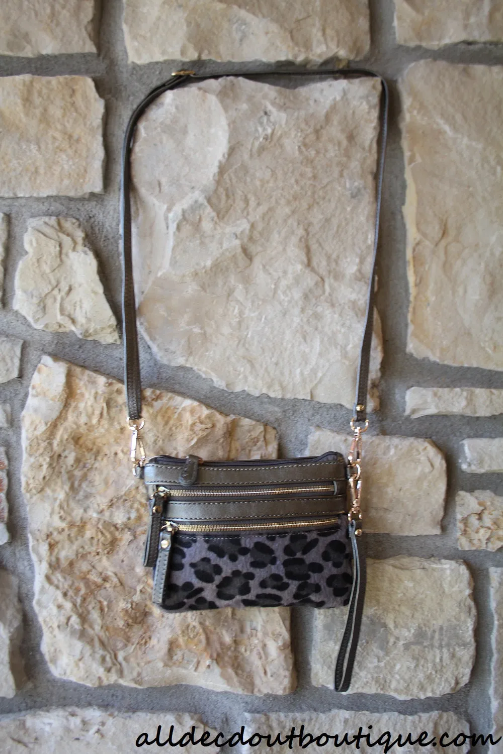 ADO | Leopard Print Messenger Silver