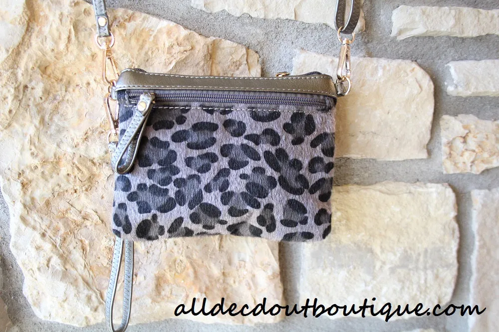 ADO | Leopard Print Messenger Silver