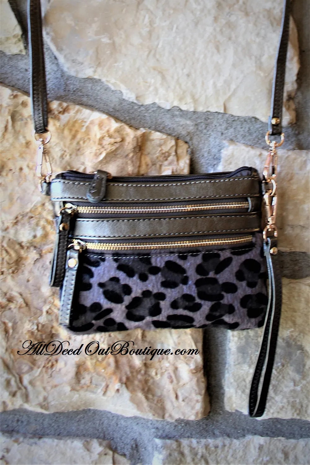 ADO | Leopard Print Messenger Silver