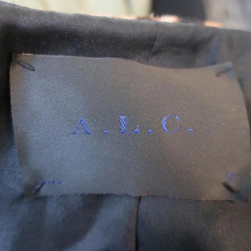 A.L.C. Savile Jacket Leather-Trim Leopard Print Pony Hair Size 4