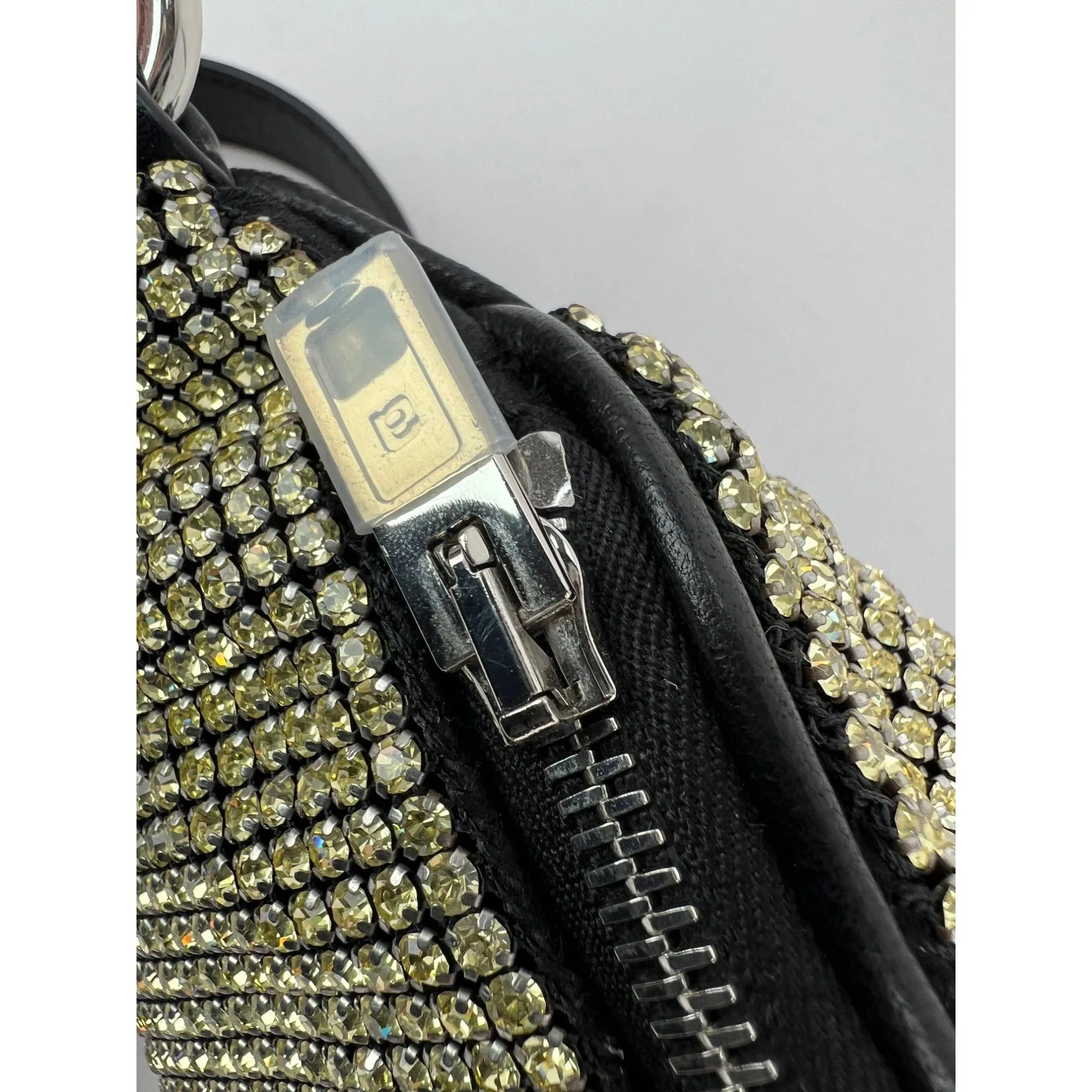 Alexander Wang Attica Mini Rhinestone Prism Gold Belt Sling Bag