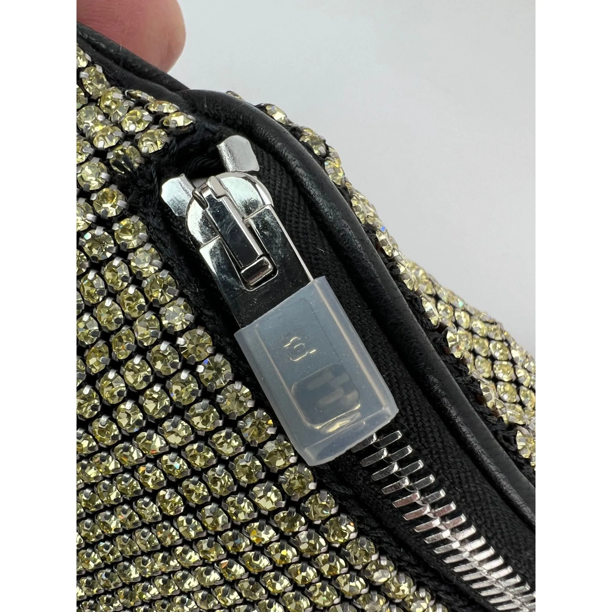 Alexander Wang Attica Mini Rhinestone Prism Gold Belt Sling Bag