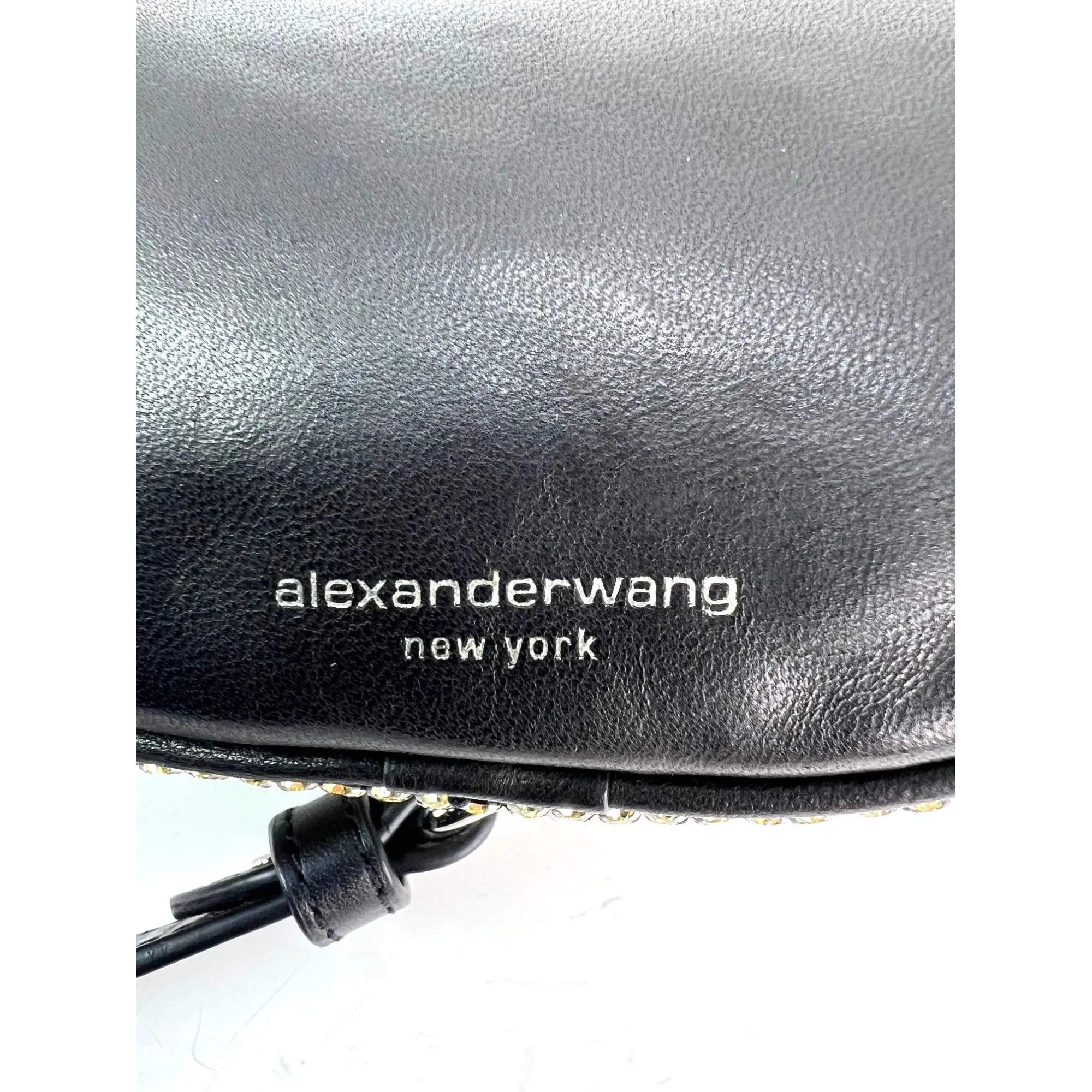 Alexander Wang Attica Mini Rhinestone Prism Gold Belt Sling Bag