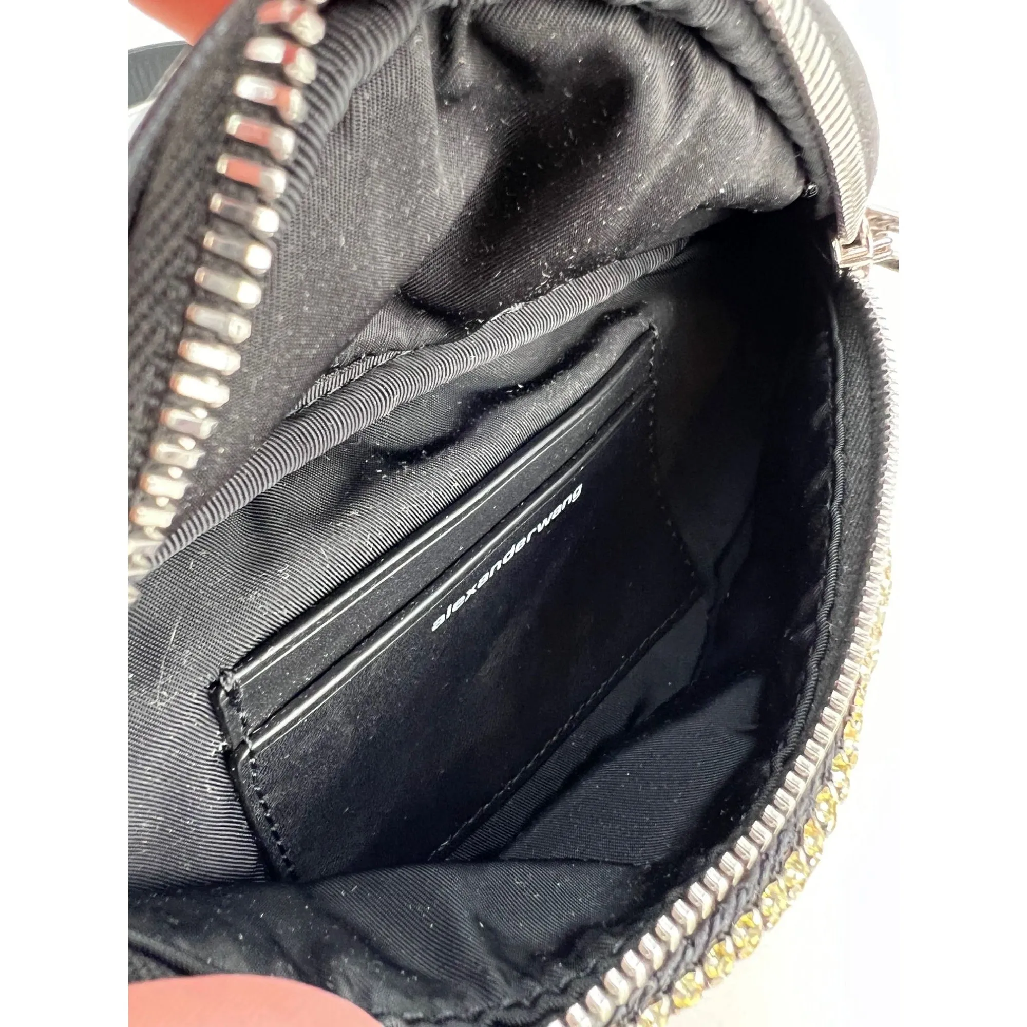 Alexander Wang Attica Mini Rhinestone Prism Gold Belt Sling Bag