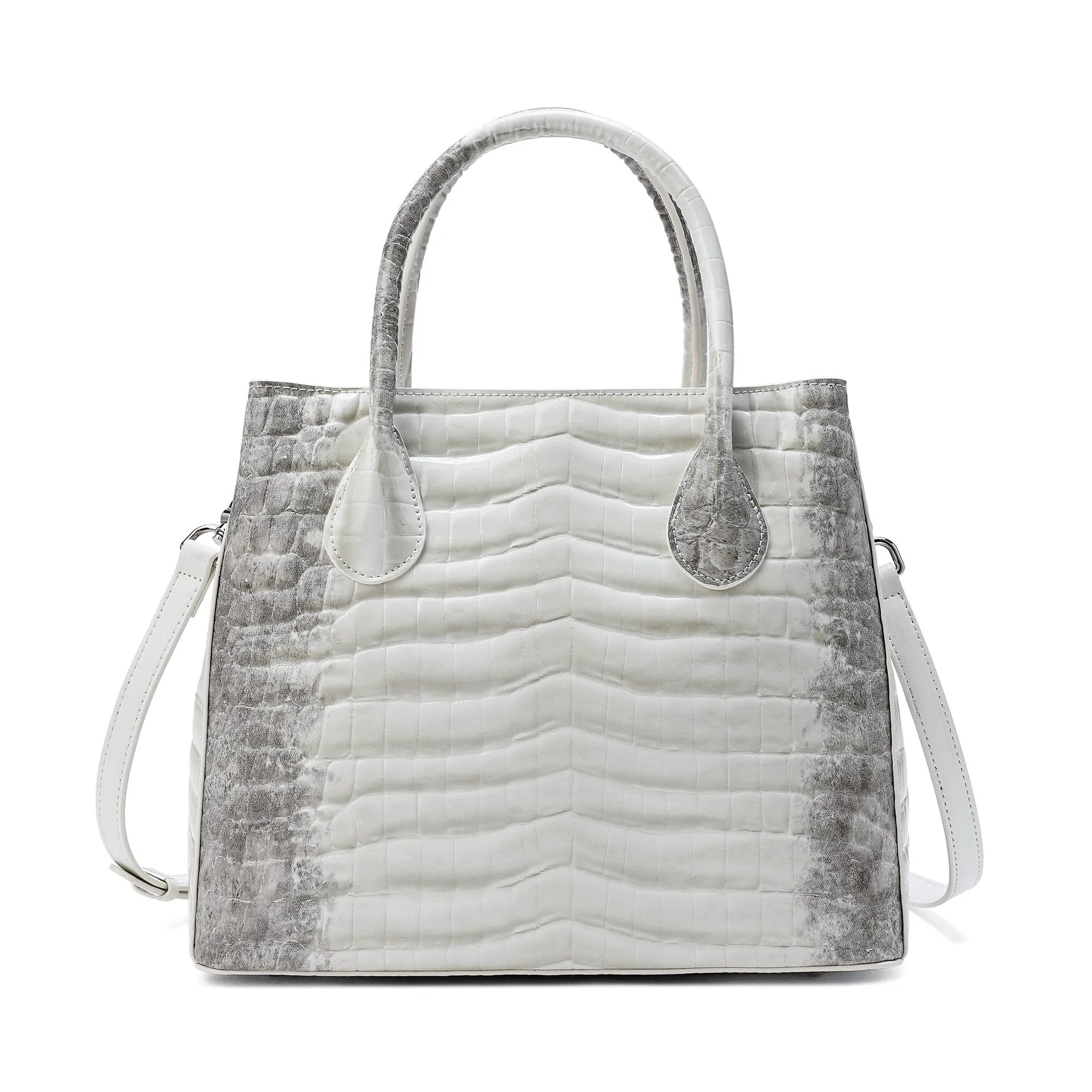 Alligator Embossed Leather Top-handle/Shoulder Tote Bag