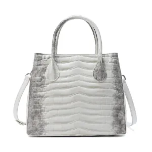Alligator Embossed Leather Top-handle/Shoulder Tote Bag