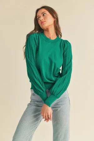 Alpine Green Stripe Texture Top