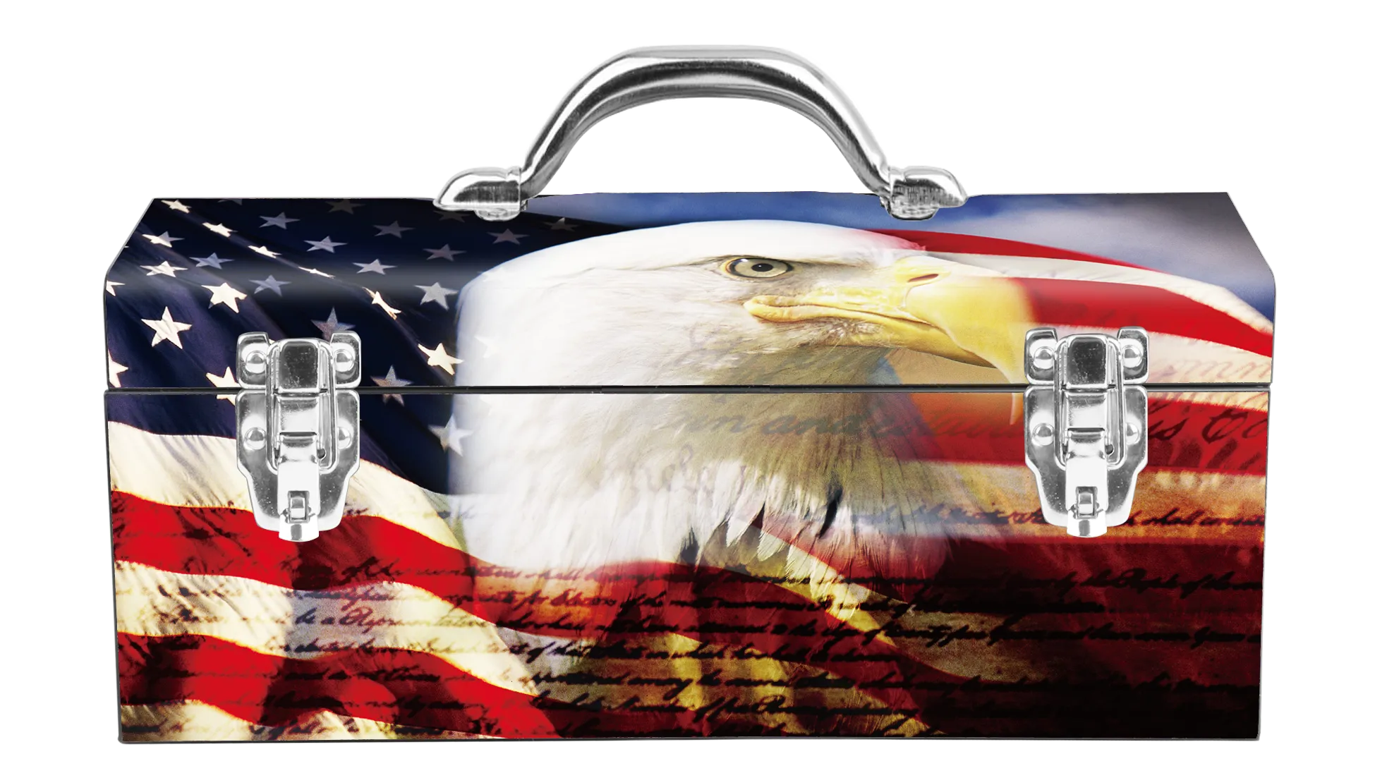 American Flag Eagle Portrat Steel Box