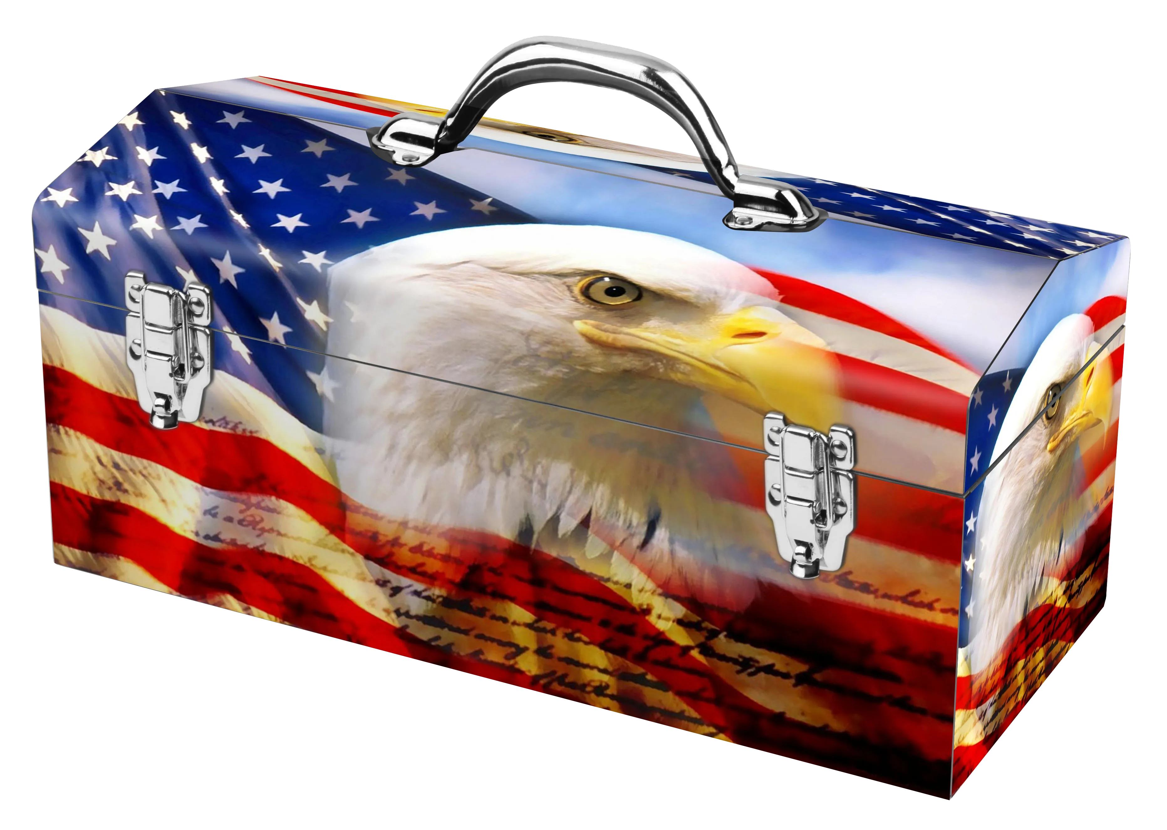 American Flag Eagle Portrat Steel Box