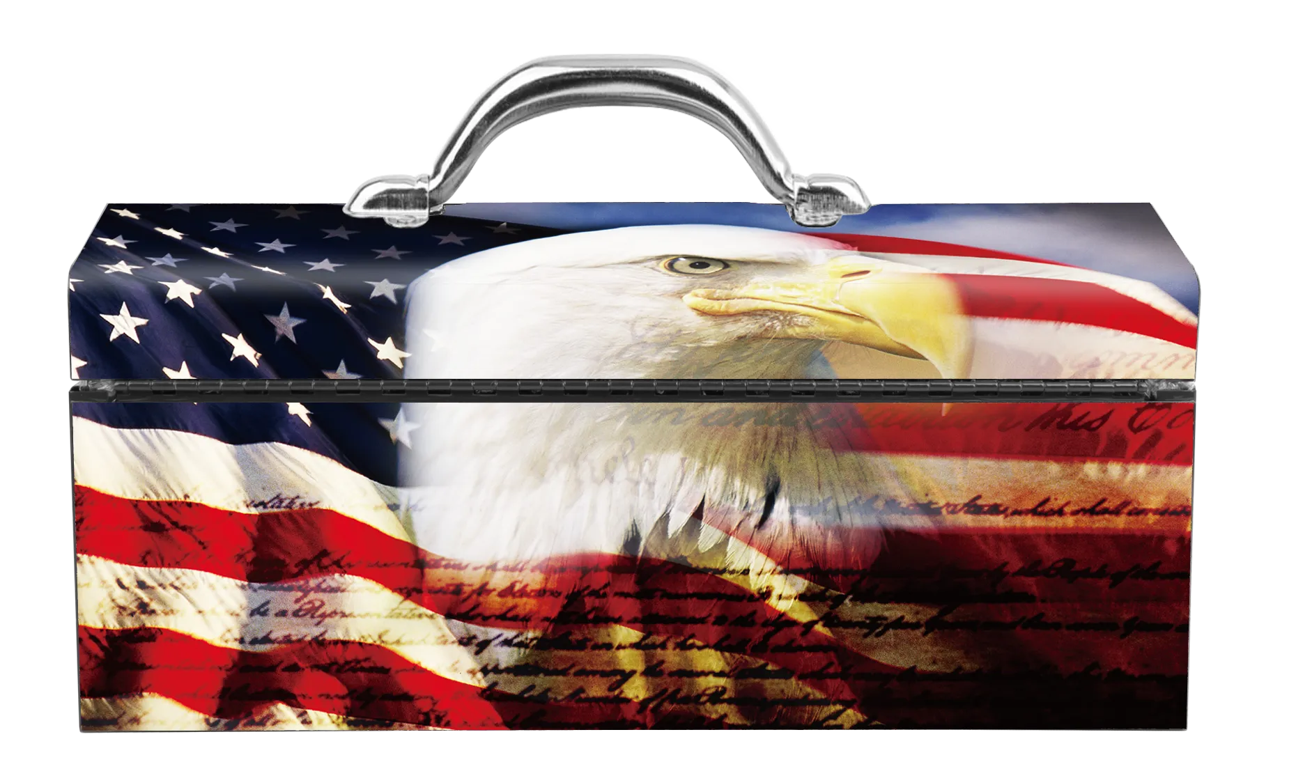 American Flag Eagle Portrat Steel Box