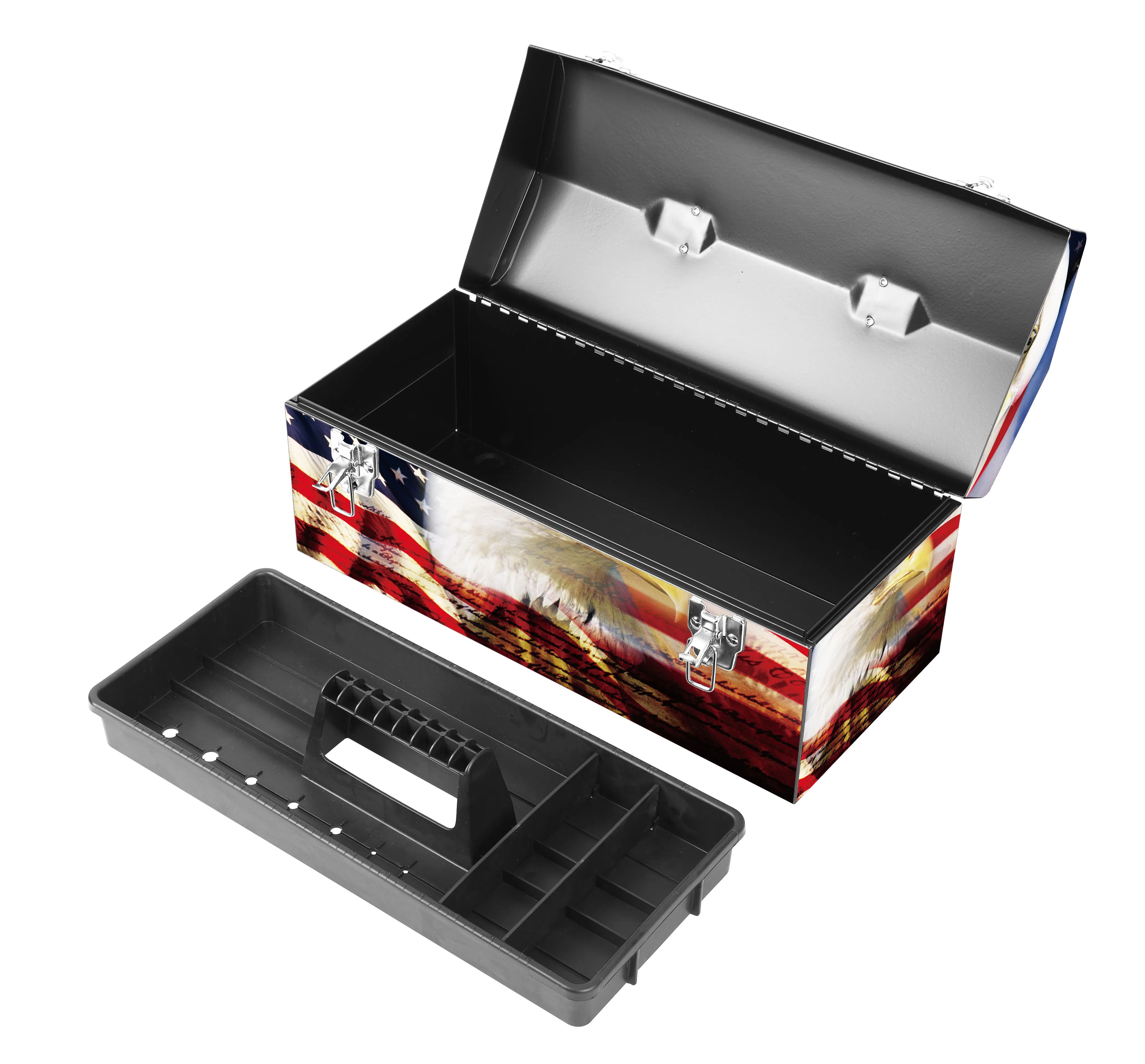 American Flag Eagle Portrat Steel Box