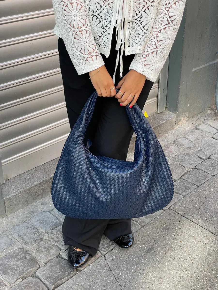 AMI - Woven Shoulder Bag with Spacious Design