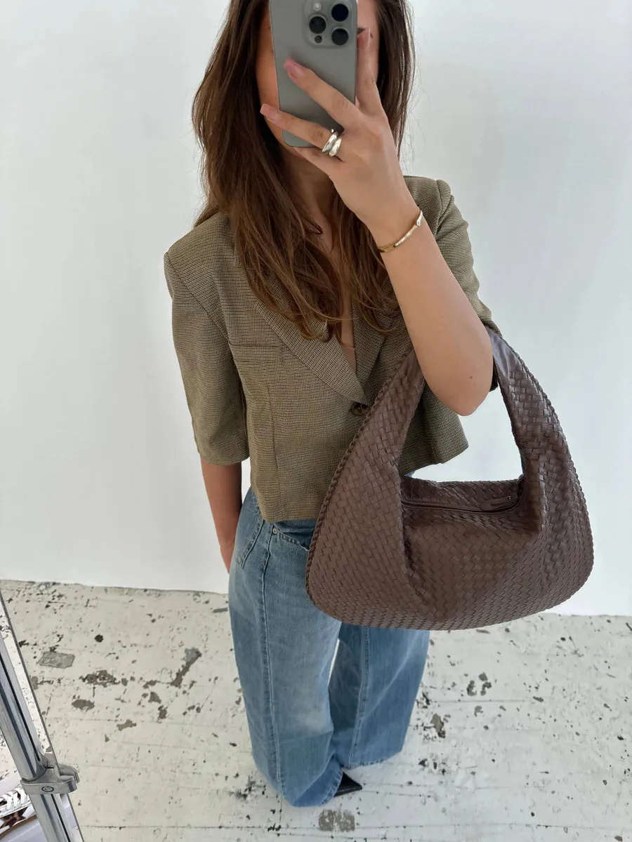 AMI - Woven Shoulder Bag with Spacious Design