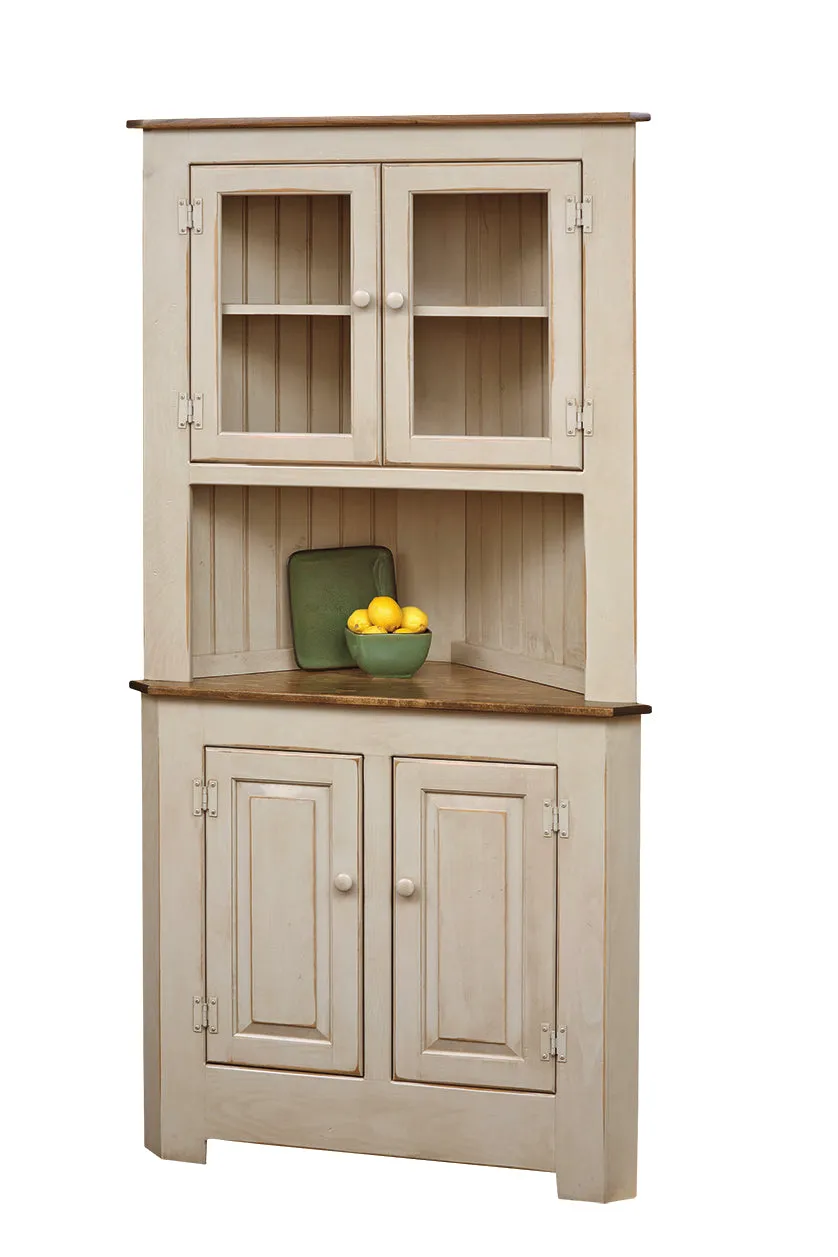 Amish Farmhouse Corner Cabinet (SHIPS OUT IN 4-8 Weeks)