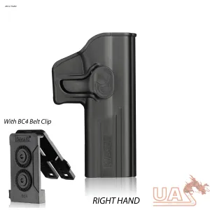 Amomax Holster for Glock 17/22/31 with Molle & Belt Clip - Black