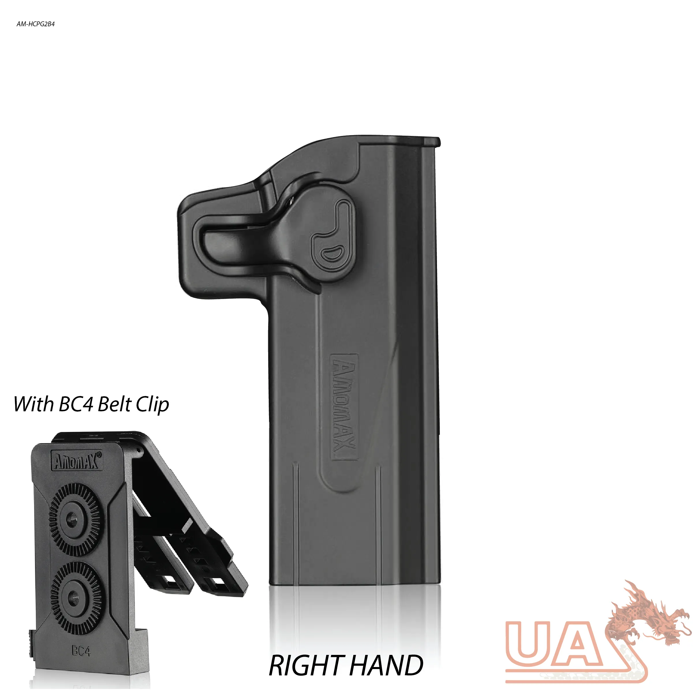 Amomax Holster Hi-capa 2011 series Pistols with MOLLE & Belt Clip - RIGHT HAND - Black