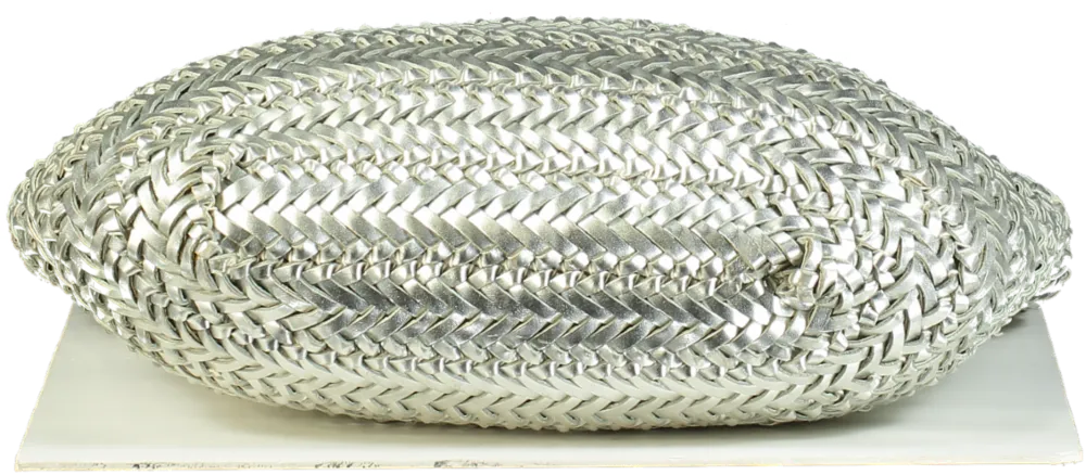 Anya Hindmarch Silver Woven Tote Bag