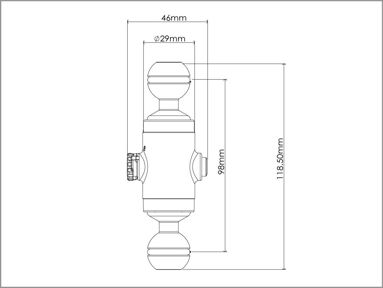 AOI Quick Release System -11 Base with Ball Mount to Ball Mount (White)