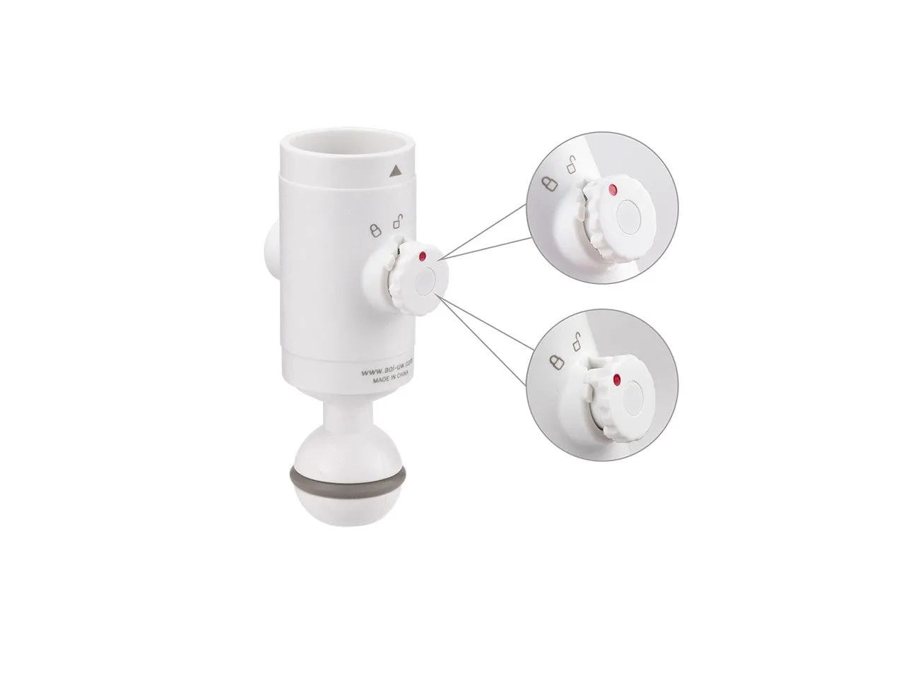 AOI Quick Release System -11 Base with Ball Mount (White)