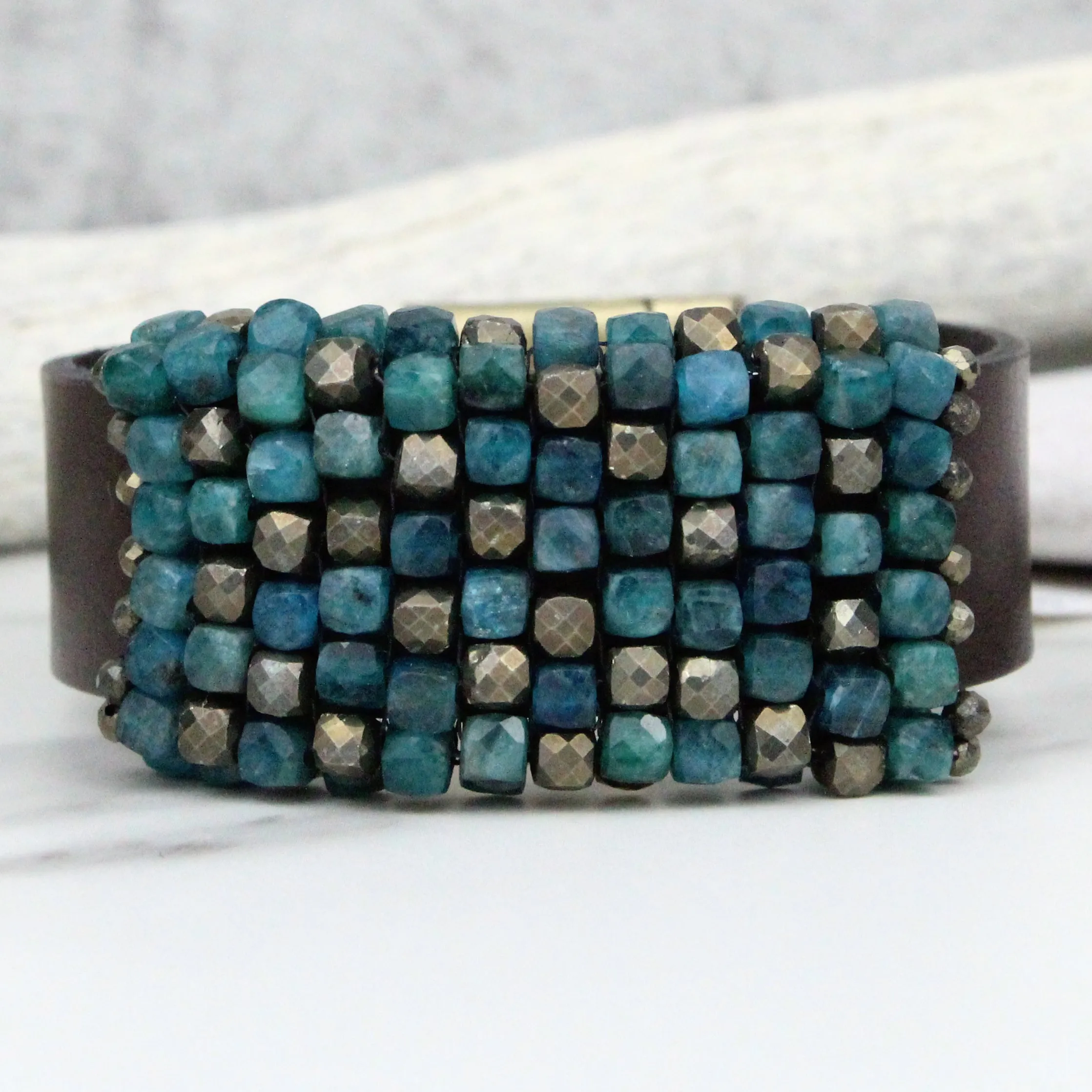 Apatite and Pyrite Bracelet