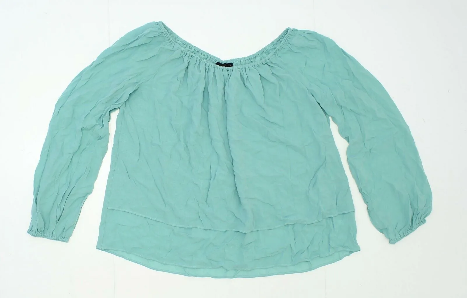 Apt. 9 Women's Off The Shoulder Long Sleeve Blouse Aqua Small