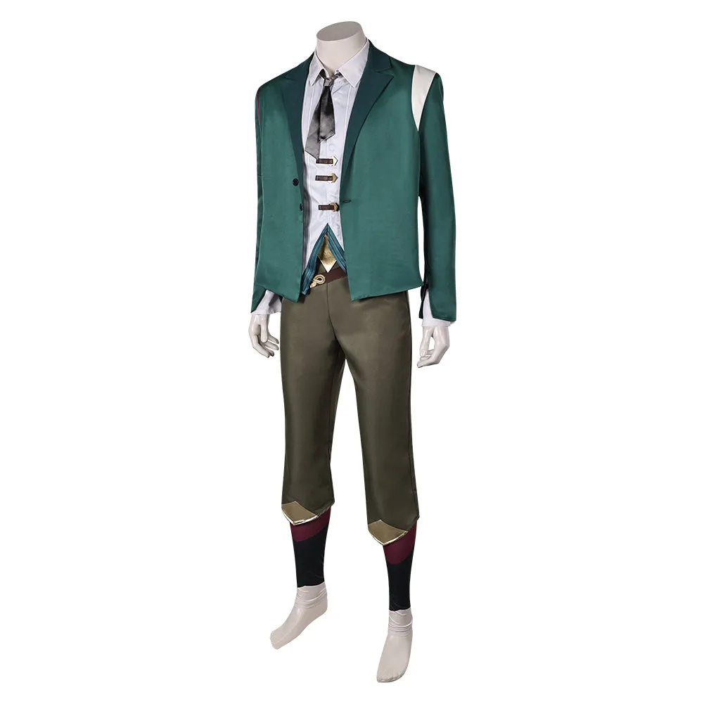 Arcane League of Legends Season 2 Ekko Cosplay Costume Male Green Outfits Halloween Carnival Suit