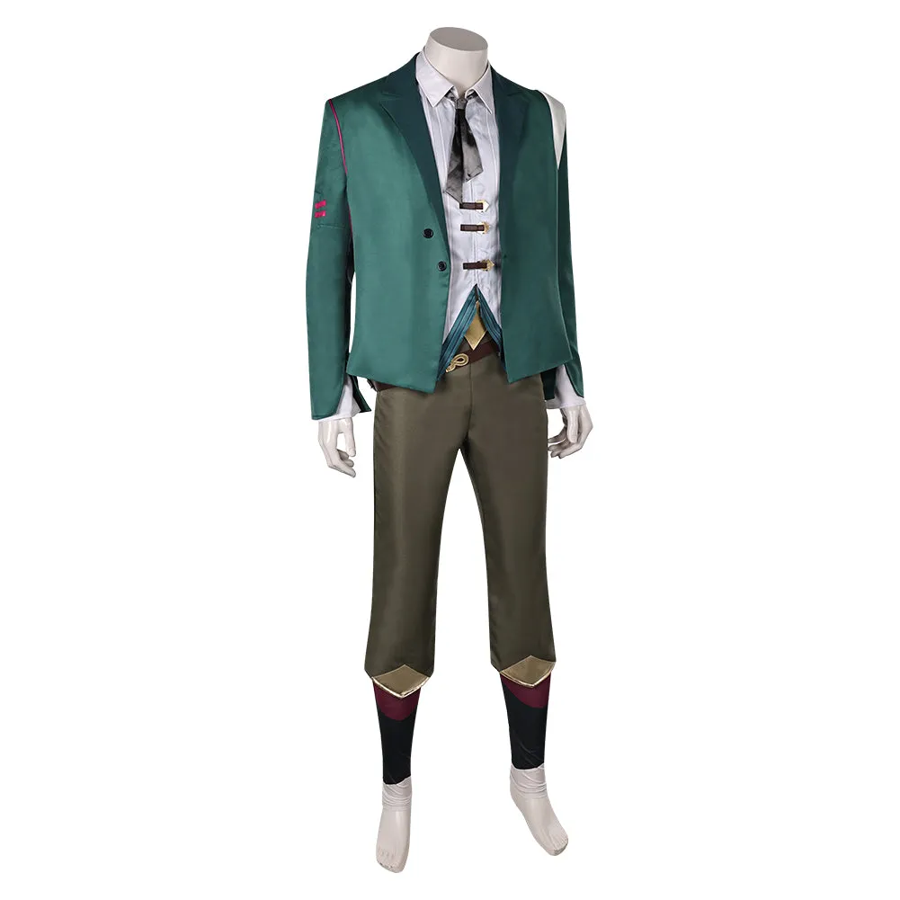 Arcane League of Legends Season 2 Ekko Cosplay Costume Male Green Outfits Halloween Carnival Suit