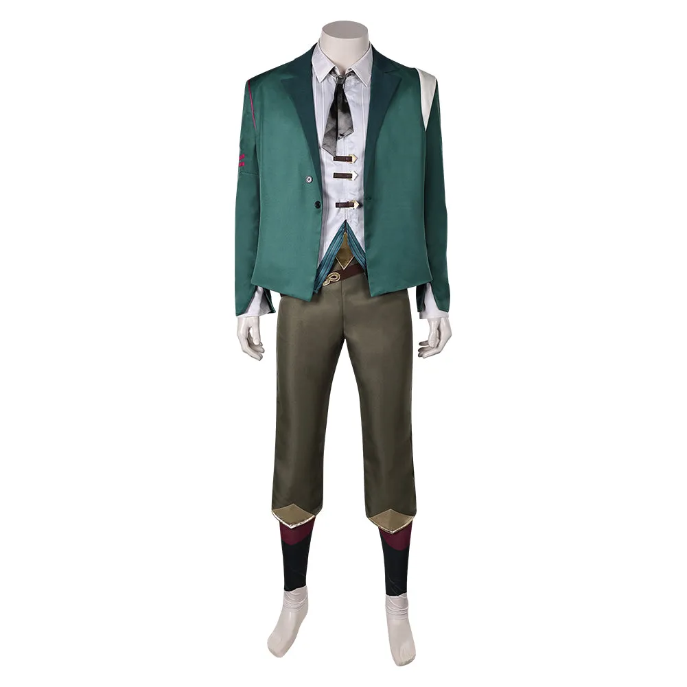 Arcane League of Legends Season 2 Ekko Cosplay Costume Male Green Outfits Halloween Carnival Suit