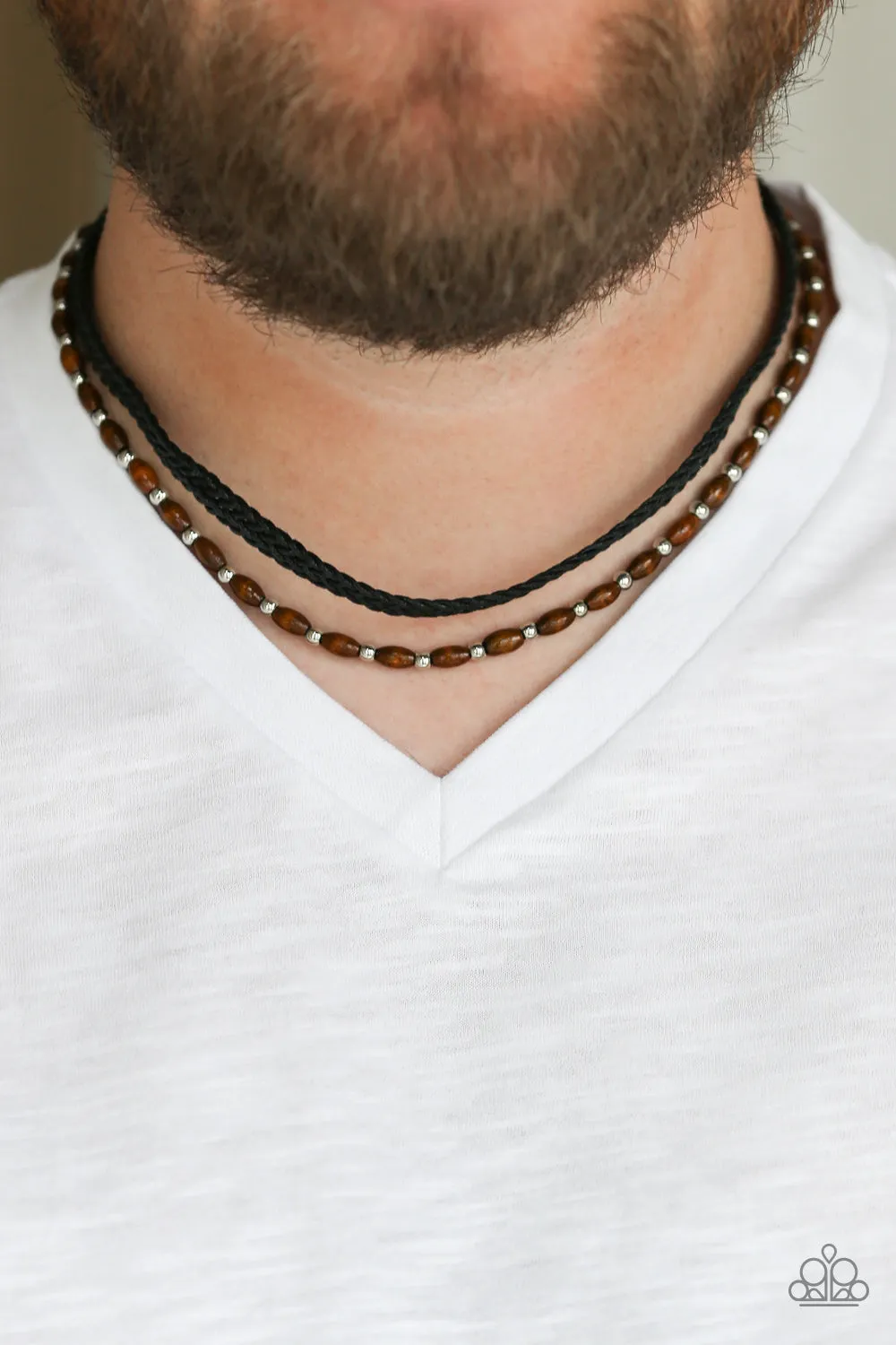 As Luck WOOD Have It Black Urban Necklace