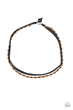 As Luck WOOD Have It Black Urban Necklace
