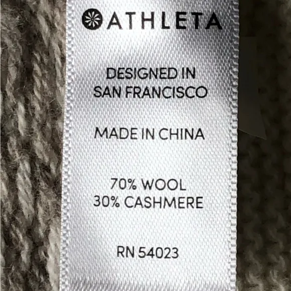 Athleta Wool And Cashmere Sweater Open Front Panorma Point Small Beige Cream