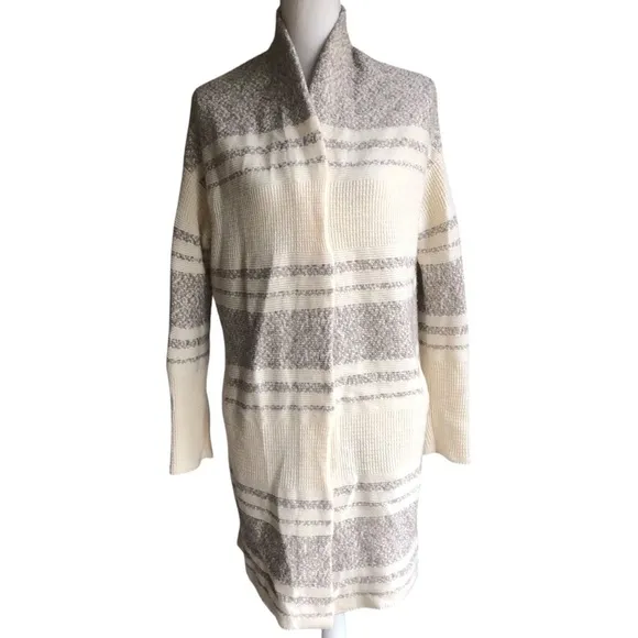 Athleta Wool And Cashmere Sweater Open Front Panorma Point Small Beige Cream